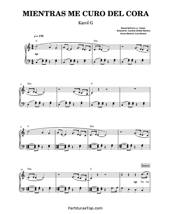 Partitura Mientras Me Curo Del Cora Karol G Partitura Piano PDF Mientras Me Curo Del Cora Partitura Piano